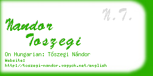 nandor toszegi business card